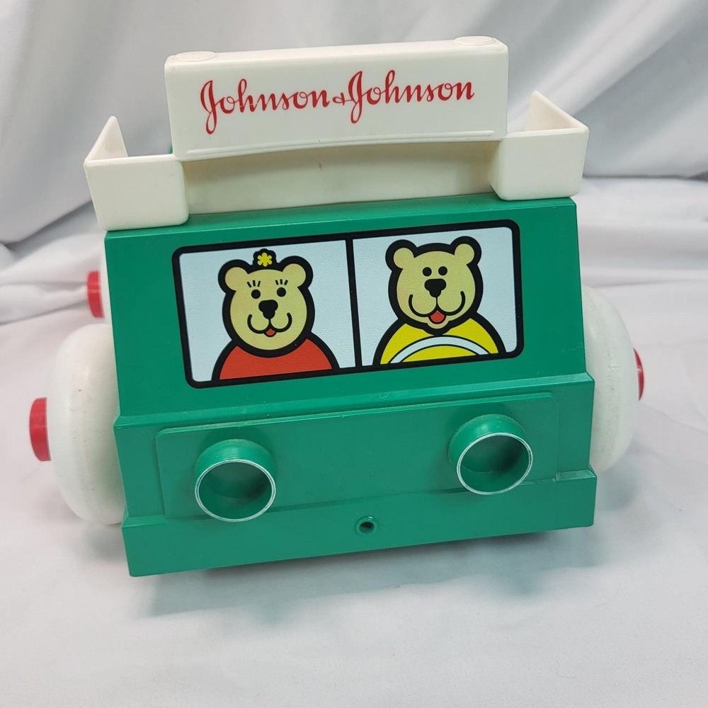 Vintage 1983 Johnson & Johnson Toy Truck Organizer Bears Promo Made in USA